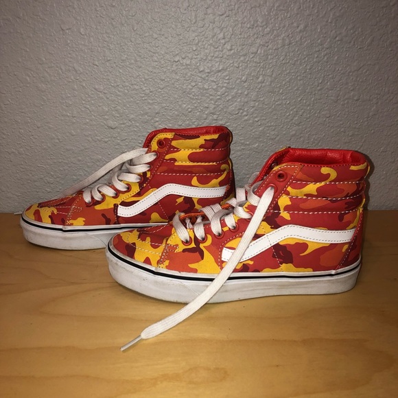 Camo Orange & White Lace-Up Skate Shoes vans - Picture 4 of 8